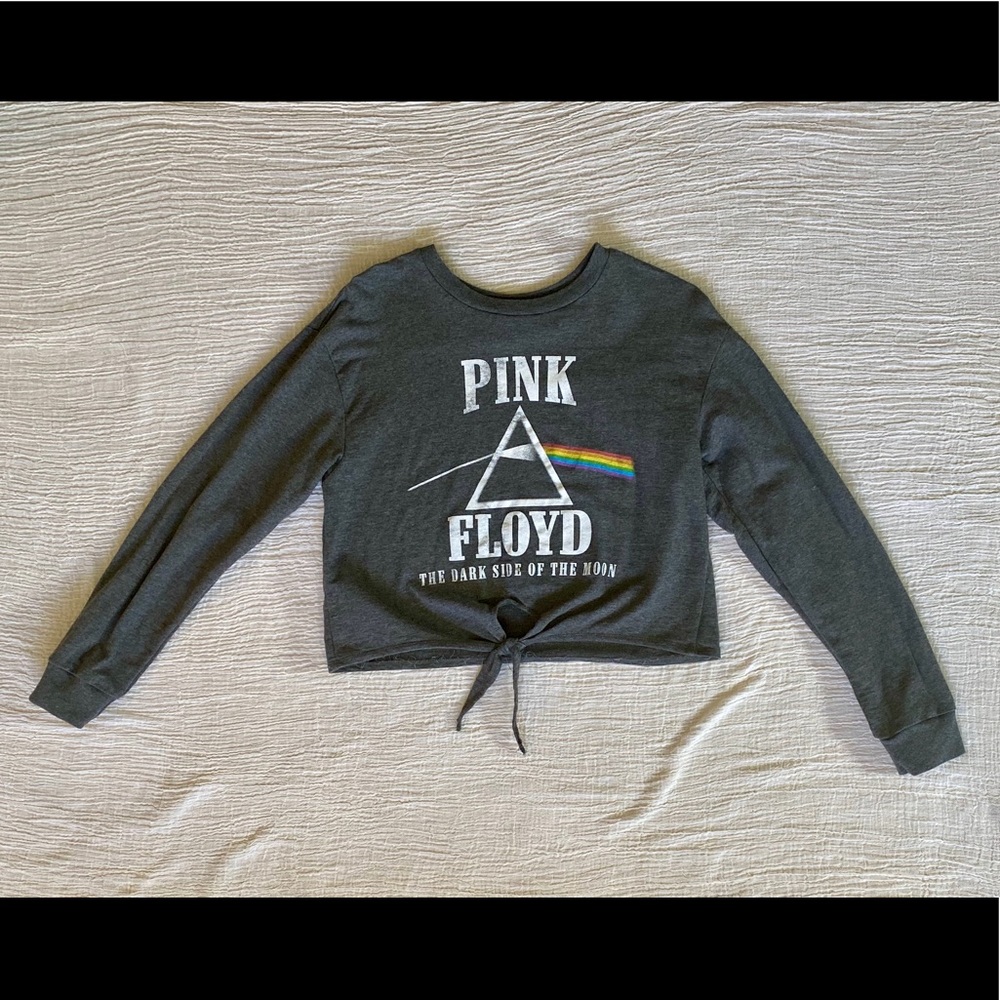 Pink Floyd Crop Top Gray